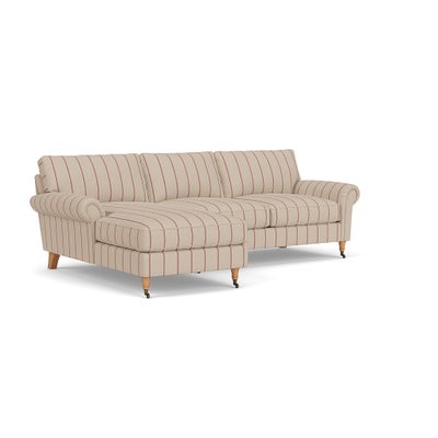 Chaise Large Left Hand - Raspberry - Compton Stripe