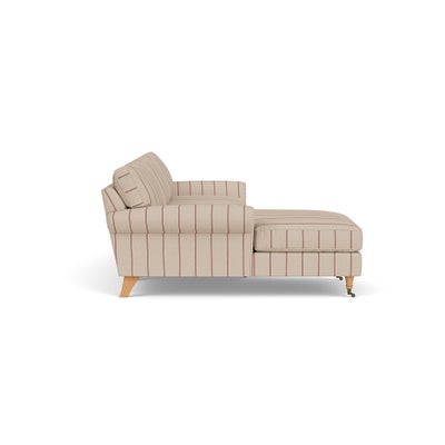 Chaise Large Left Hand - Raspberry - Compton Stripe