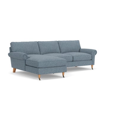 Chaise Large Left Hand - Mid Blue - Aquaclean Oxford