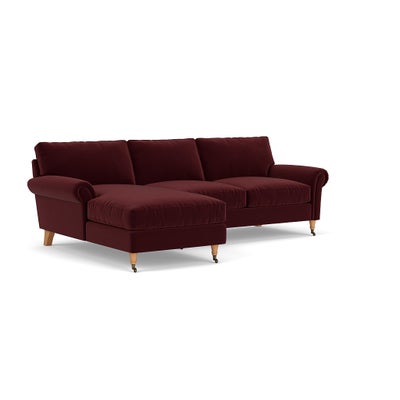 Chaise Large Left Hand - Dark Rosehip - Matt Velvet
