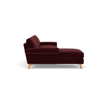 Chaise Large Left Hand - Dark Rosehip - Matt Velvet