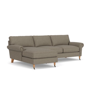 Chaise Large Left Hand - Mid Grey - House Linen Mix