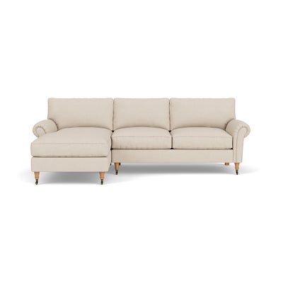 Chaise Large Left Hand - Lily White - House Linen Mix