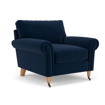 Armchair - Deep blue - Matt Velvet