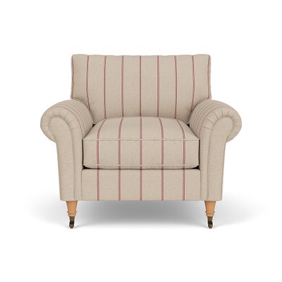 Armchair - Raspberry - Compton Stripe
