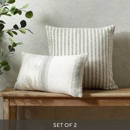 Home Accessories Coastal Striped Green Cushion Bundle