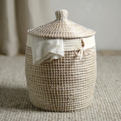 Seagrass Basket With Lid - Medium
