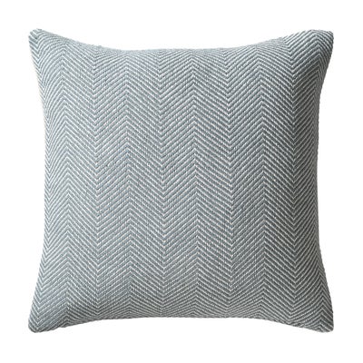 Herringbone Woven Cushion Pale Blue