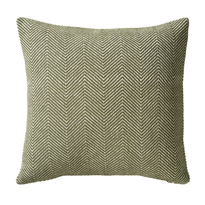 Herringbone Woven Cushion Green