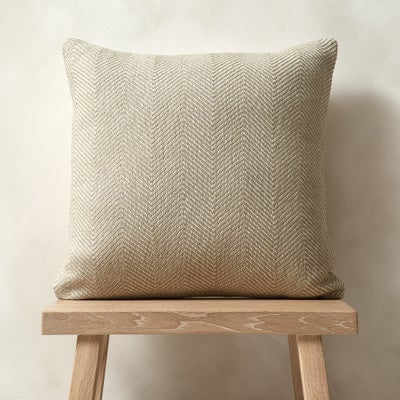 Herringbone Woven Cushion Soft Green