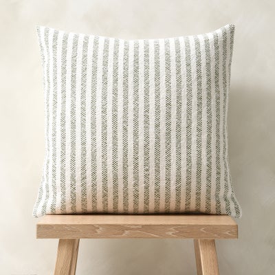 Cecil Cotton Green Striped Cushion