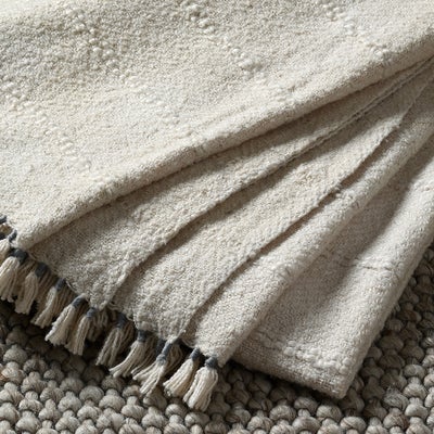 Tassel Detail Throw Pale Blue