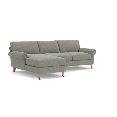 Chaise Large Left Hand - Grey marl - Rustic weave