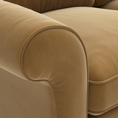 Sofa Bed 3 Seater - Mustard - Matt Velvet