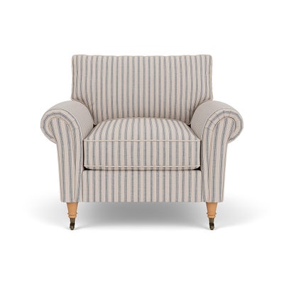 Armchair - Indigo - Kingham Stripe