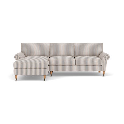 Chaise Large Left Hand - Indigo - Kingham Stripe