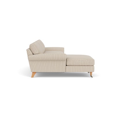 Chaise Large Left Hand - Sage - Kingham Stripe