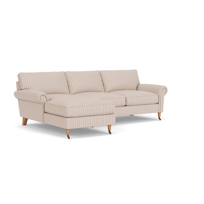 Chaise Large Left Hand - Flax - Kingham Stripe