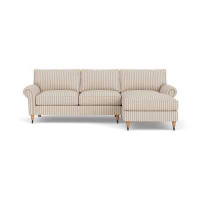 Chaise Large Right Hand - Sage - Kingham Stripe
