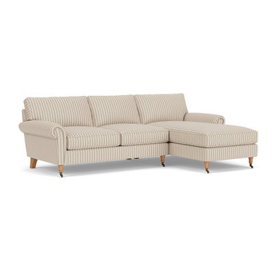 Chaise Large Right Hand - Sage - Kingham Stripe