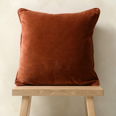 Cotton Velvet Piped - Brick 45x45cm