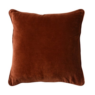 Cotton Velvet Piped - Brick 45x45cm