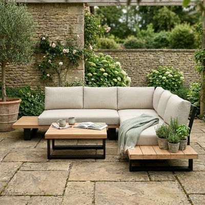 Corner Sofa Lounge Set - Teak