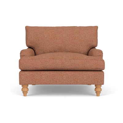 Love Seat - Brick - Herringbone Weave