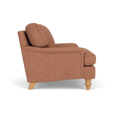 Love Seat - Brick - Herringbone Weave