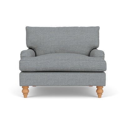 Love Seat - Navy - Herringbone Weave