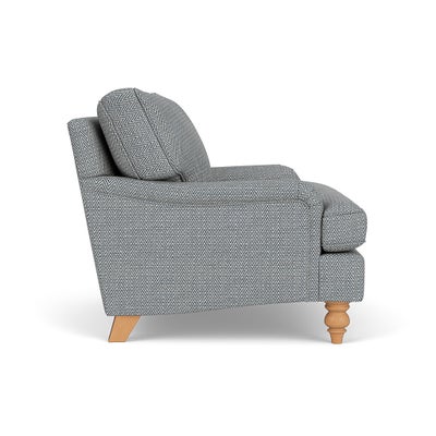 Love Seat - Navy - Herringbone Weave