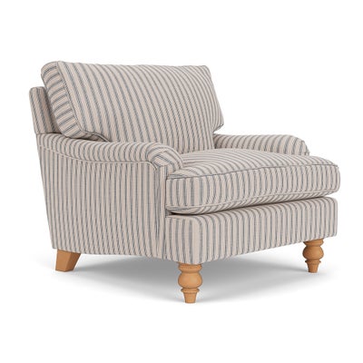 Armchair - Indigo - Kingham Stripe