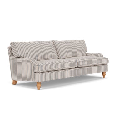 4 Seater Sofa - Indigo - Kingham Stripe