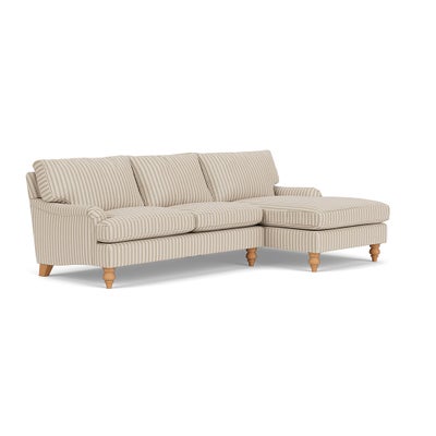 Chaise Large Right Hand - Sage - Kingham Stripe
