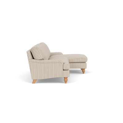 Chaise Large Right Hand - Sage - Kingham Stripe