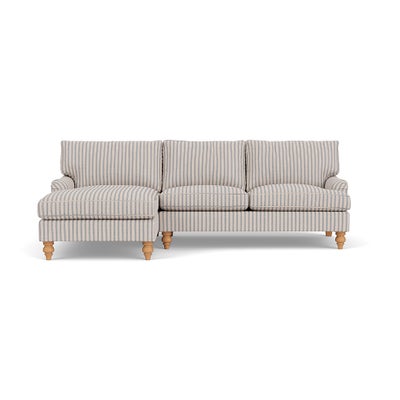 Chaise Large Left Hand - Indigo - Kingham Stripe