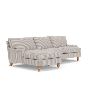 Chaise Large Left Hand - Indigo - Kingham Stripe