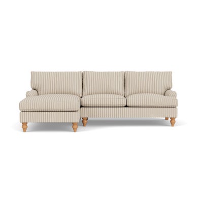 Chaise Large Left Hand - Sage - Kingham Stripe