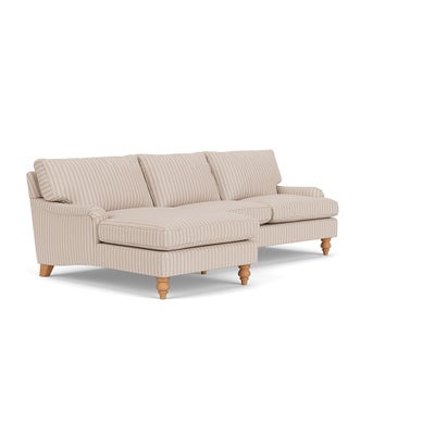 Chaise Large Left Hand - Flax - Kingham Stripe