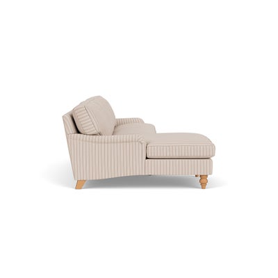 Chaise Large Left Hand - Flax - Kingham Stripe