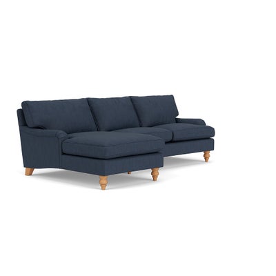 Chaise Large Left Hand - Indigo - Luxury Italian Linen