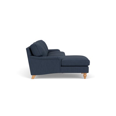 Chaise Large Left Hand - Indigo - Luxury Italian Linen