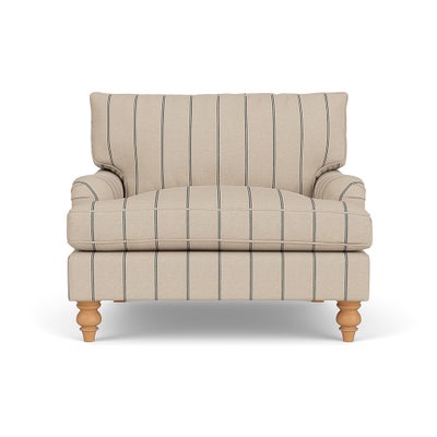 Love Seat - Charcoal - Compton Stripe