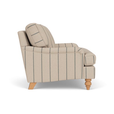 Love Seat - Charcoal - Compton Stripe