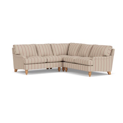 Corner Sofa - Raspberry - Compton Stripe