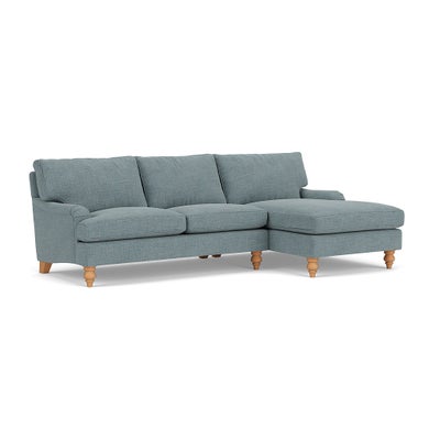 Chaise Large Right Hand - Teal marl - Rustic weave