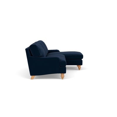 Chaise Large Right Hand - Deep blue - Matt Velvet