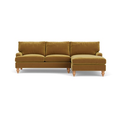 Chaise Large Right Hand - Mustard - Matt Velvet