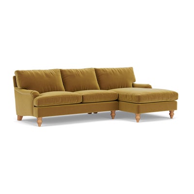Chaise Large Right Hand - Mustard - Matt Velvet