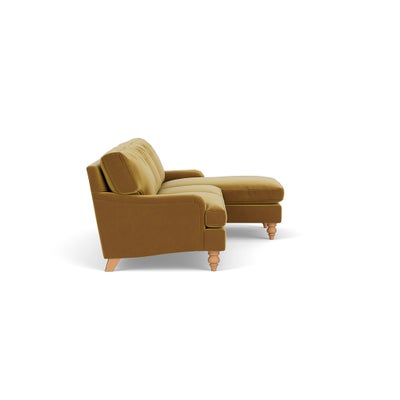 Chaise Large Right Hand - Mustard - Matt Velvet